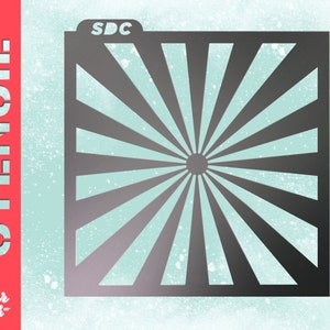 Sunburst Starburst Stencil #28