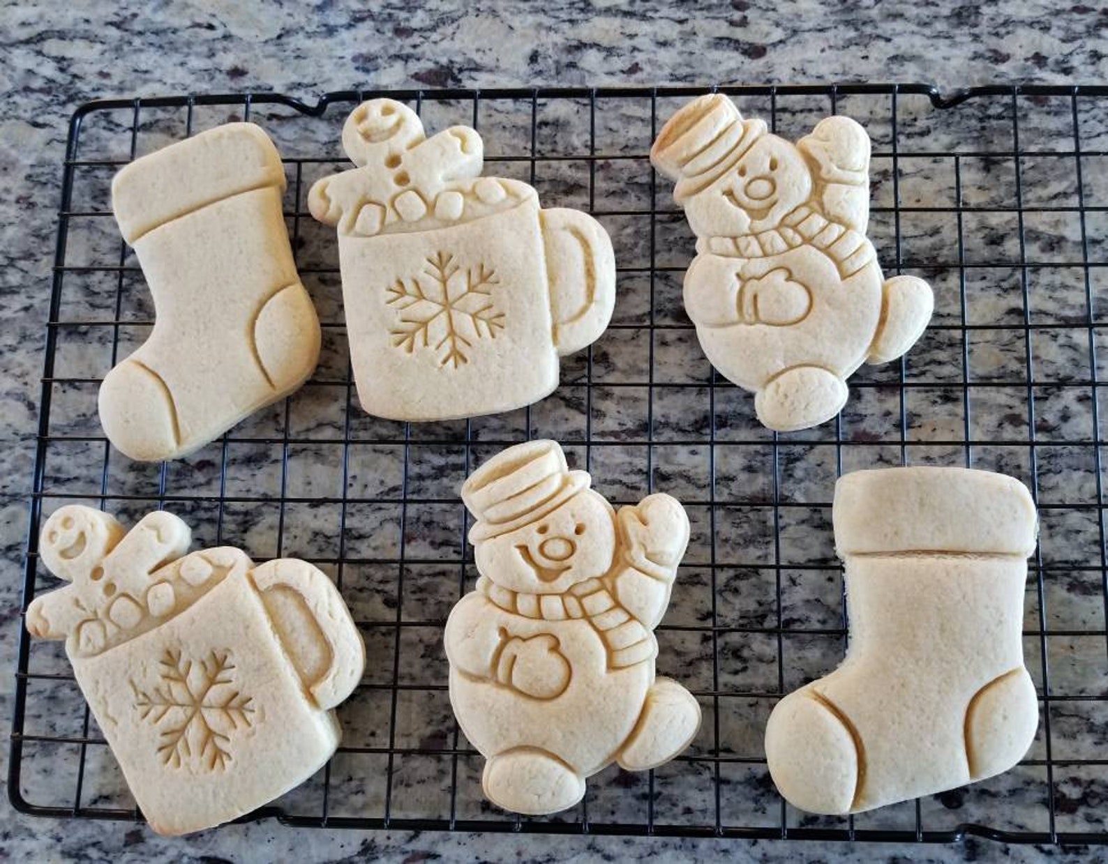 Christmas Cookie Cutter Set With Imprints With Snowman Etsy