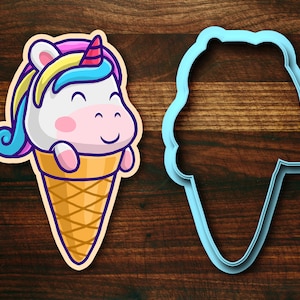 Unicorn Ice Cream Cone Cookie Cutter
