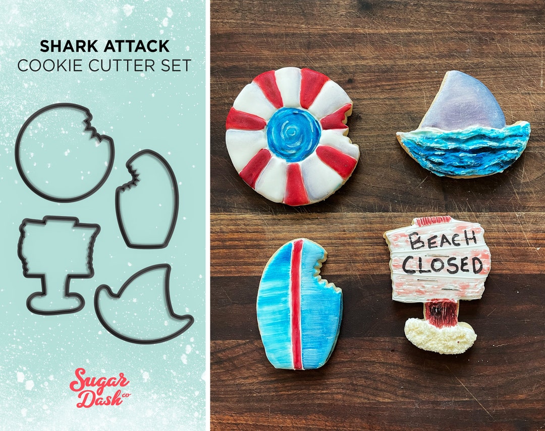 Shark Attack Set Cookie Cutter Set of 4 - Etsy