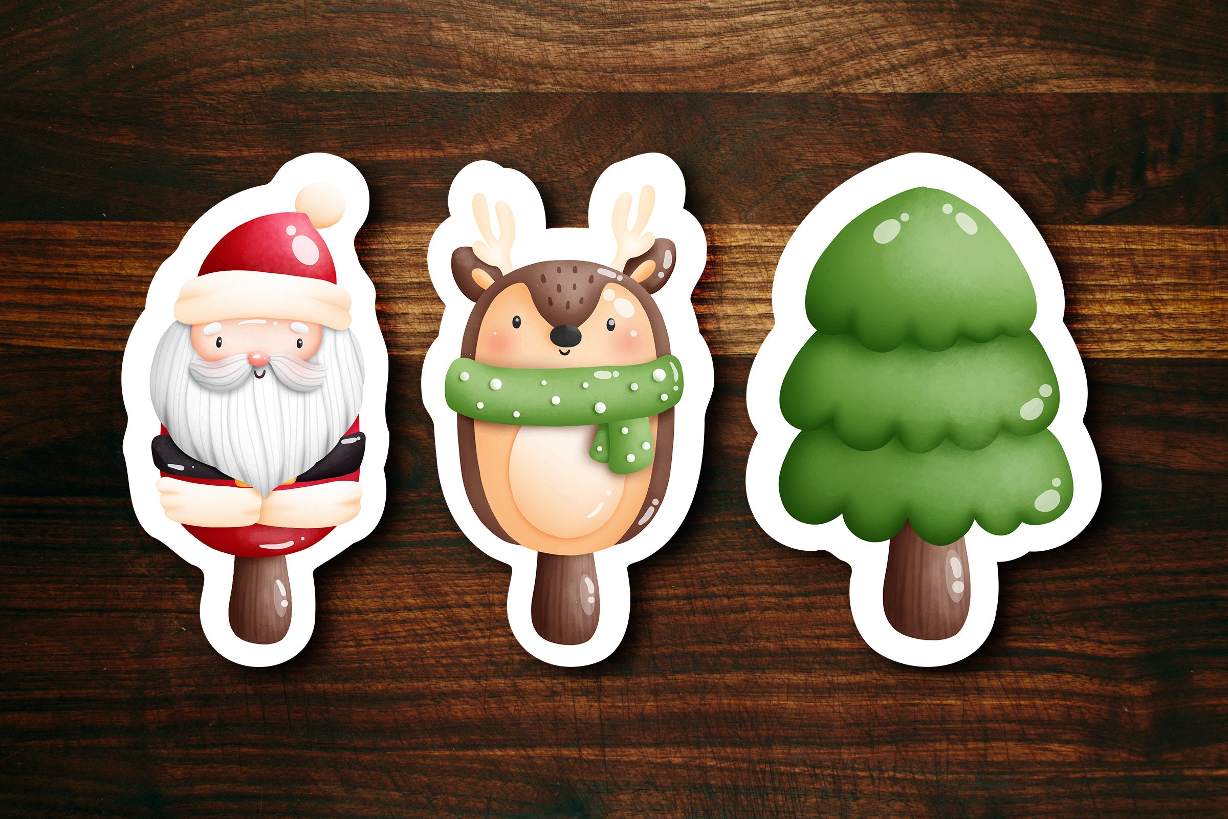 christmas pops set #1 - lot de 3 emporte-pièces père noël, renne et sapin noël