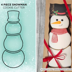 Juego de 4 cortadores de galletas navideños "Build a Snowman" (apto para cajas BRP de 12 x 5 pulgadas)