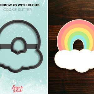 Rainbow with Cloud Cutout #8  Cookie Cutter