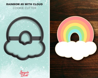 Rainbow with Cloud Cutout #8  Cookie Cutter