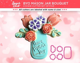 BYO Mason Jar Bouquet - Cookie Cutter Set of 5