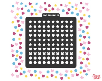 Friendship Bracelet Sprinkle Stencil | Flowers, Stars, Hearts, Butterflies and Circles