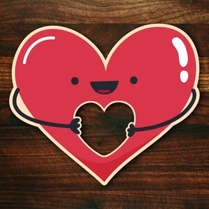 Heart Holding Heart (with cutout hole) - Valentines Cookie Cutter