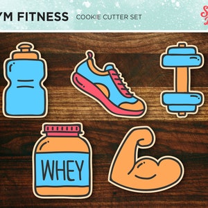 Gym Fitness - Cookie Cutter Set of 5
