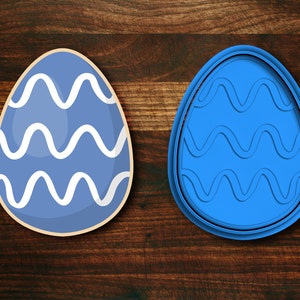 Easter Egg Stamp #1 with Squiggles Cookie Cutter Set