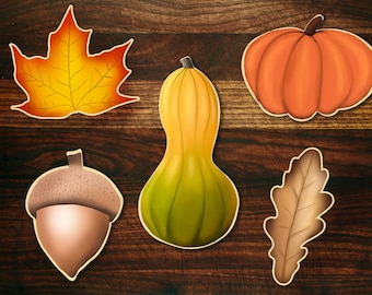 Fall Cookie Cutter Set 5 Piece Pumpkin Gourd Acorn Leaf