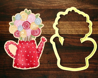 Flowers in Watering Can - Spring Cookie Cutter