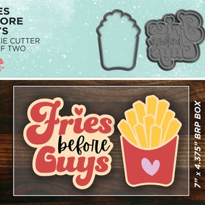 Fries Before Guys - Valentines Pun Cookie Cutter Set