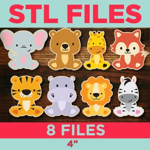 STL Baby Animals Cookie Cutters - Set of Eight 4" STL Files