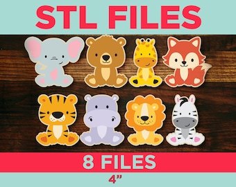 STL Baby Animals Cookie Cutters - Set of Eight 4" STL Files