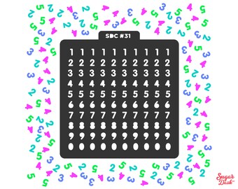 Numbers Sprinkle Stencil #31 - Physical Item!