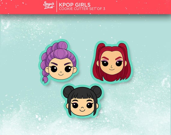 Kpop Girls Cookie Cutter Set of 3