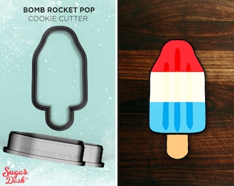 Rocket Bomb Pop Cookie Cutter