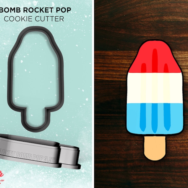 Rocket Bomb Pop Cookie Cutter