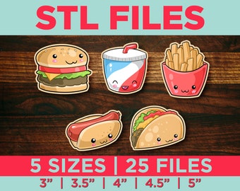 STL Junk Food Cookie Cutters - Set of 25 STL Files