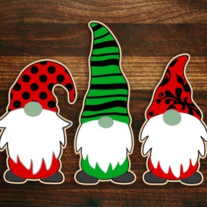 Gnome Cookie Cutters Set of 3 Christmas Themed image 1