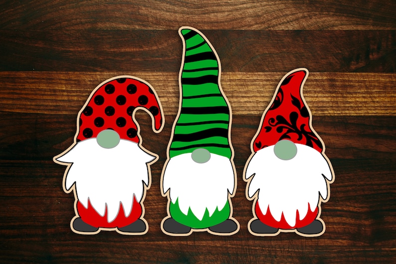 Gnome Cookie Cutters Set of 3 Christmas Themed image 1