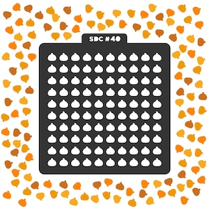 May include: Black stencil with the text "SDC #40" at the top. The stencil has a grid of 10 rows and 10 columns of small pumpkin shapes.