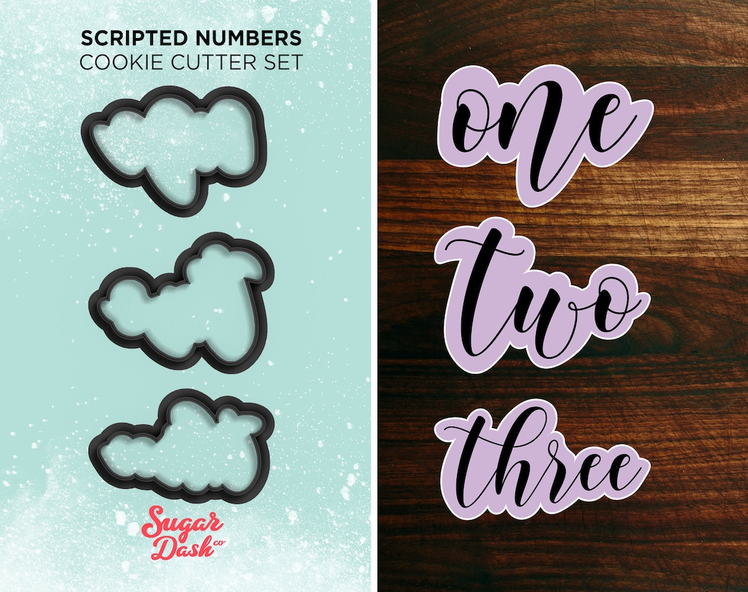 Scripted Numbers Cookie Cutter Set - One to Ten - Etsy