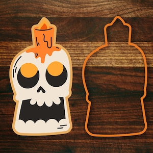 Skull & Candle Halloween Cookie Cutter