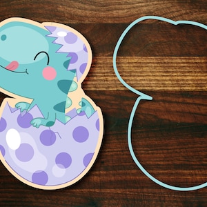 Baby Dinosaur #8 - TRex Hatching Out of Egg - Dino Cookie Cutter