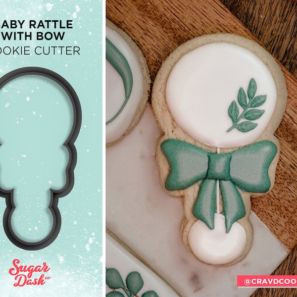 Baby Rattle with Bow Cookie Cutter