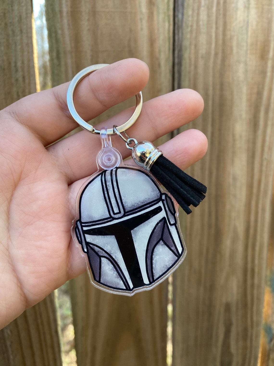 The Mandalorian Din Djarin Acrylic Keychain The Mandalorian Etsy