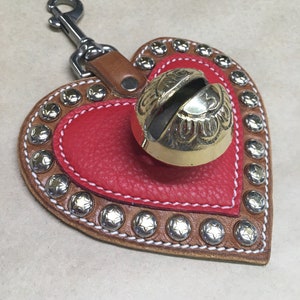 Red BRASS Heart, Saddle Bell