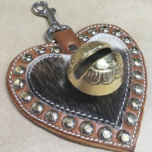 Cowhide BRASS Heart, Saddle Bell