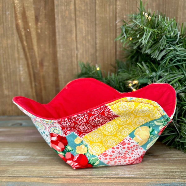 Pioneer Woman Bowl Cozy, Reversable Bowl Cozy, Fabric Cotton Bowl Cozy, Mug Cozy, Soup Bowl Cozy, Soup Bowl Hot Pads, Soup Bowl Holder