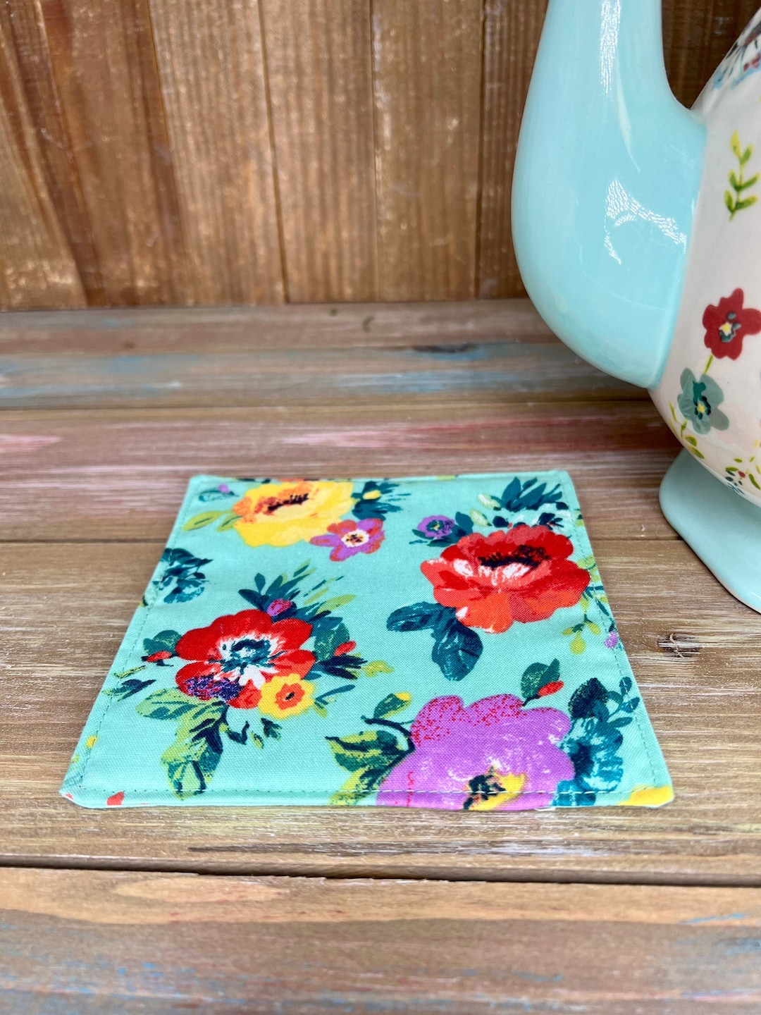 Pioneer Woman Fabric Coasters, Handmade Drink Coasters, Coffee Coasters