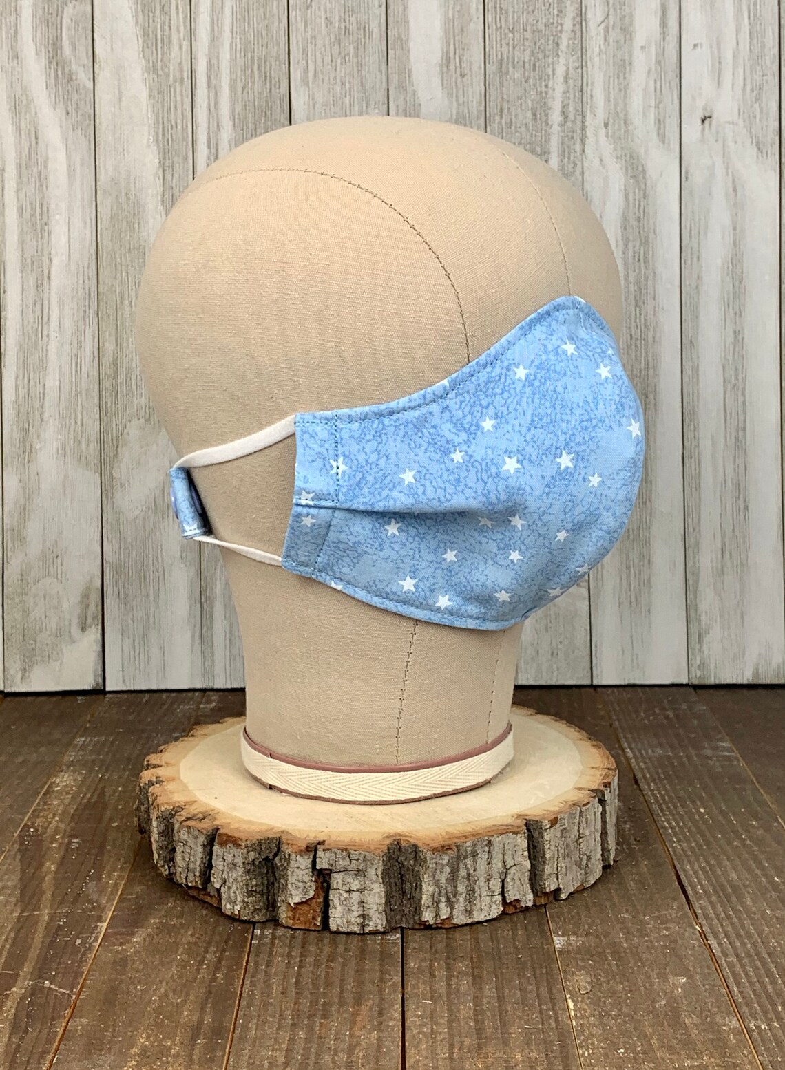 Face Mask Light Blue Face Mask Star Pattern Face Mask with | Etsy