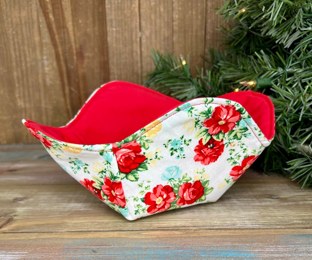 Pioneer Woman Bowl Cozy, Reversable Bowl Cozy, Fabric Cotton Bowl Cozy