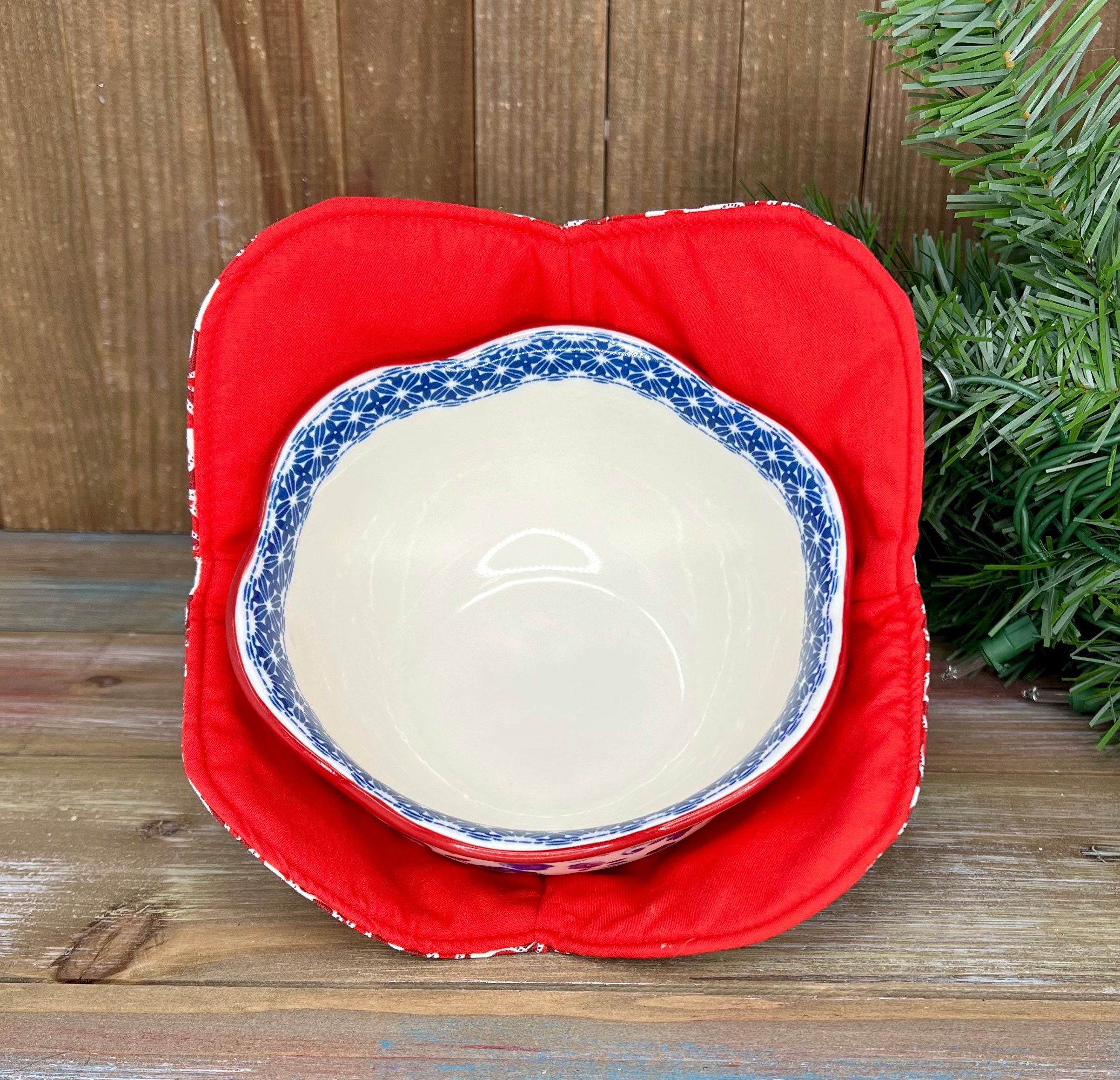 Pioneer Woman Bowl Cozy, Reversable Bowl Cozy, Fabric Cotton Bowl Cozy