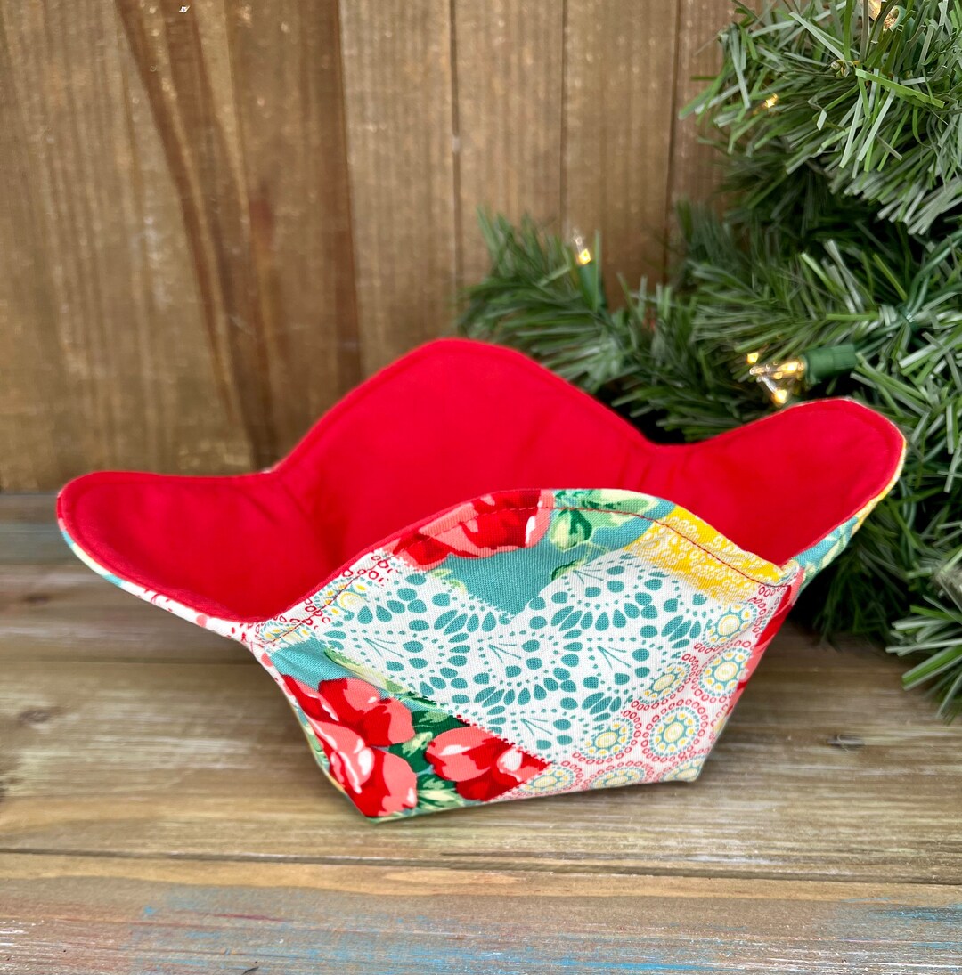 Pioneer Woman Bowl Cozy, Reversable Bowl Cozy, Fabric Cotton Bowl Cozy