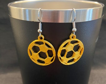 3D Printed Soccer Ball Earrings