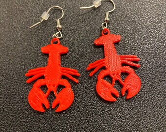 3D Printed Lobster Earrings