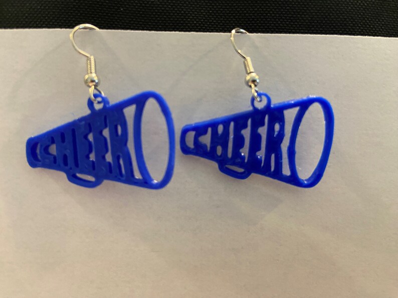 3D Printed Cheer Megaphone Earrings Cheerleader Megaphone Sports Fan