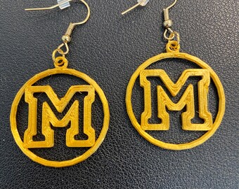 3D Printed "M" Earrings