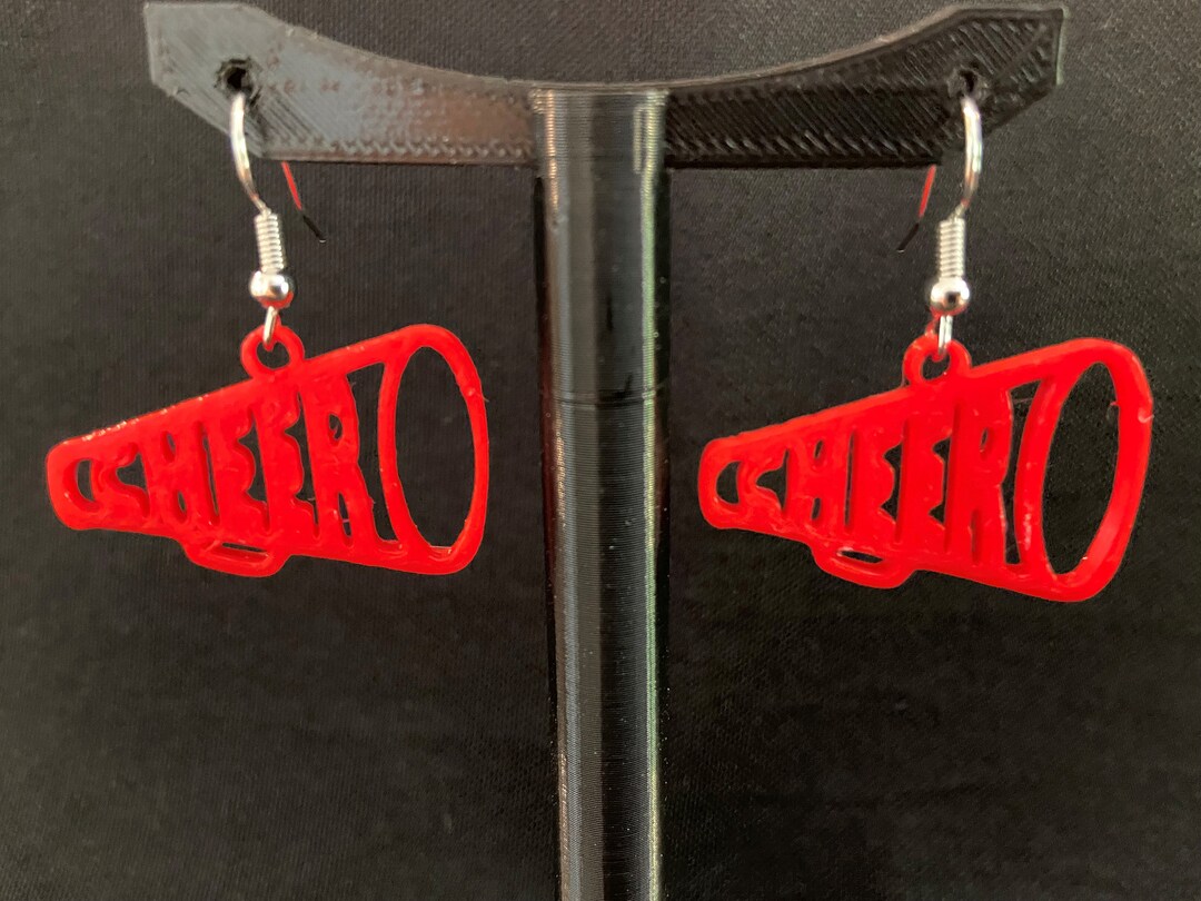 3D Printed Cheer Megaphone Earrings Cheerleader Megaphone Etsy