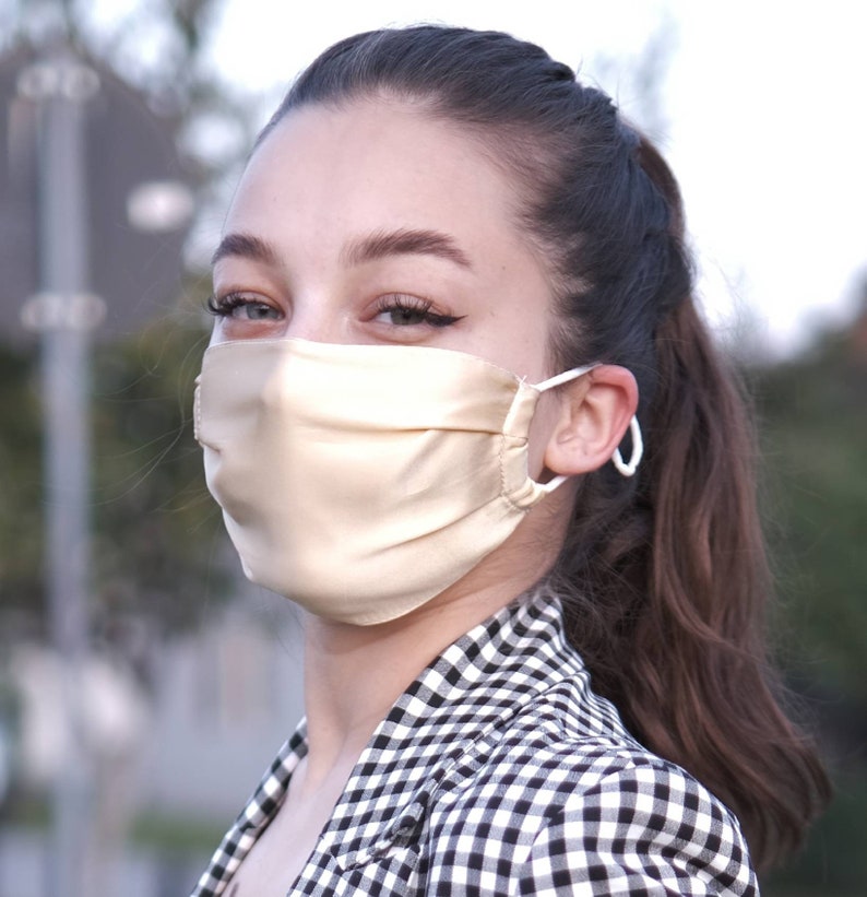 Silk Face Mask with Adjustable Ear Loop Breathable Etsy