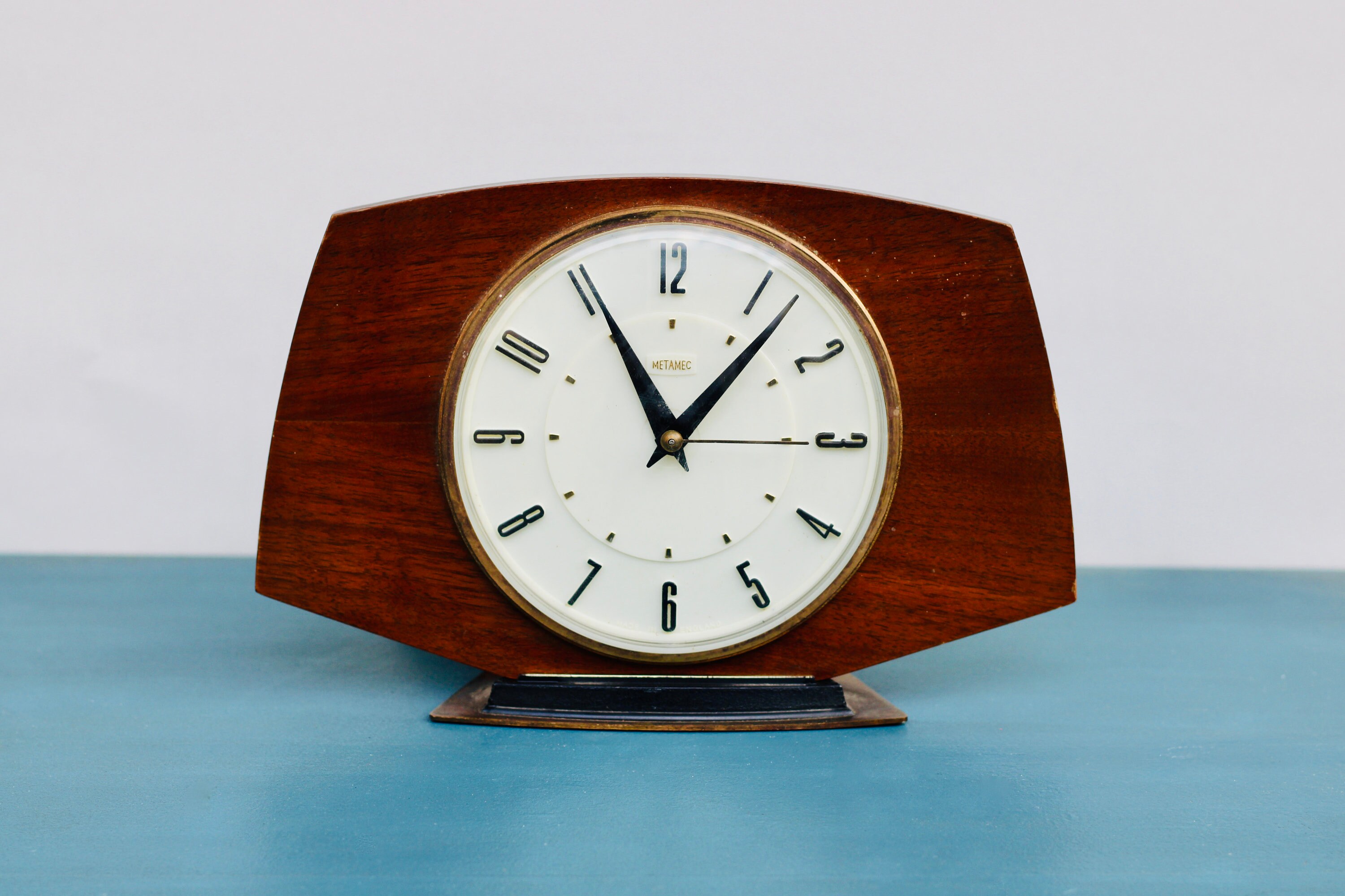 1960s Metamec Wooden Table Clock Made in England Etsy