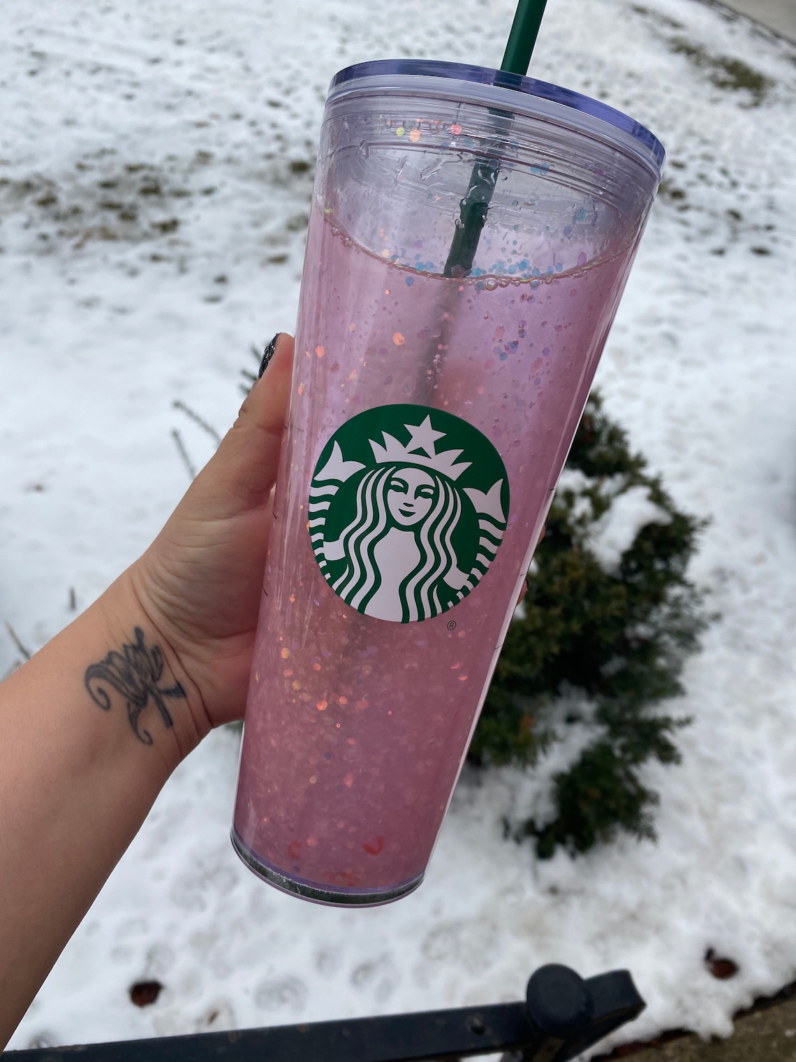Pink drink Starbucks tumbler Etsy