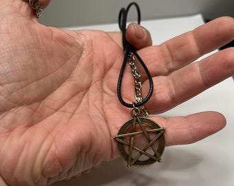 Bronze Pentagram Necklaces, Pentacle Necklaces, Wicca Necklaces, Gothic Necklaces