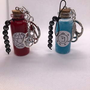 Castiel Keychains, Crowley Keychains, Supernatural Keychains, Supernatural Purse Clutch, Supernatural Accessories, SPN fandom symbol