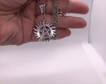 Supernatural Necklaces, Silver Pentagram Necklaces, Anti Possession Necklaces, Paperclip Chain Necklaces, Pentagram Choker Necklaces, SPN